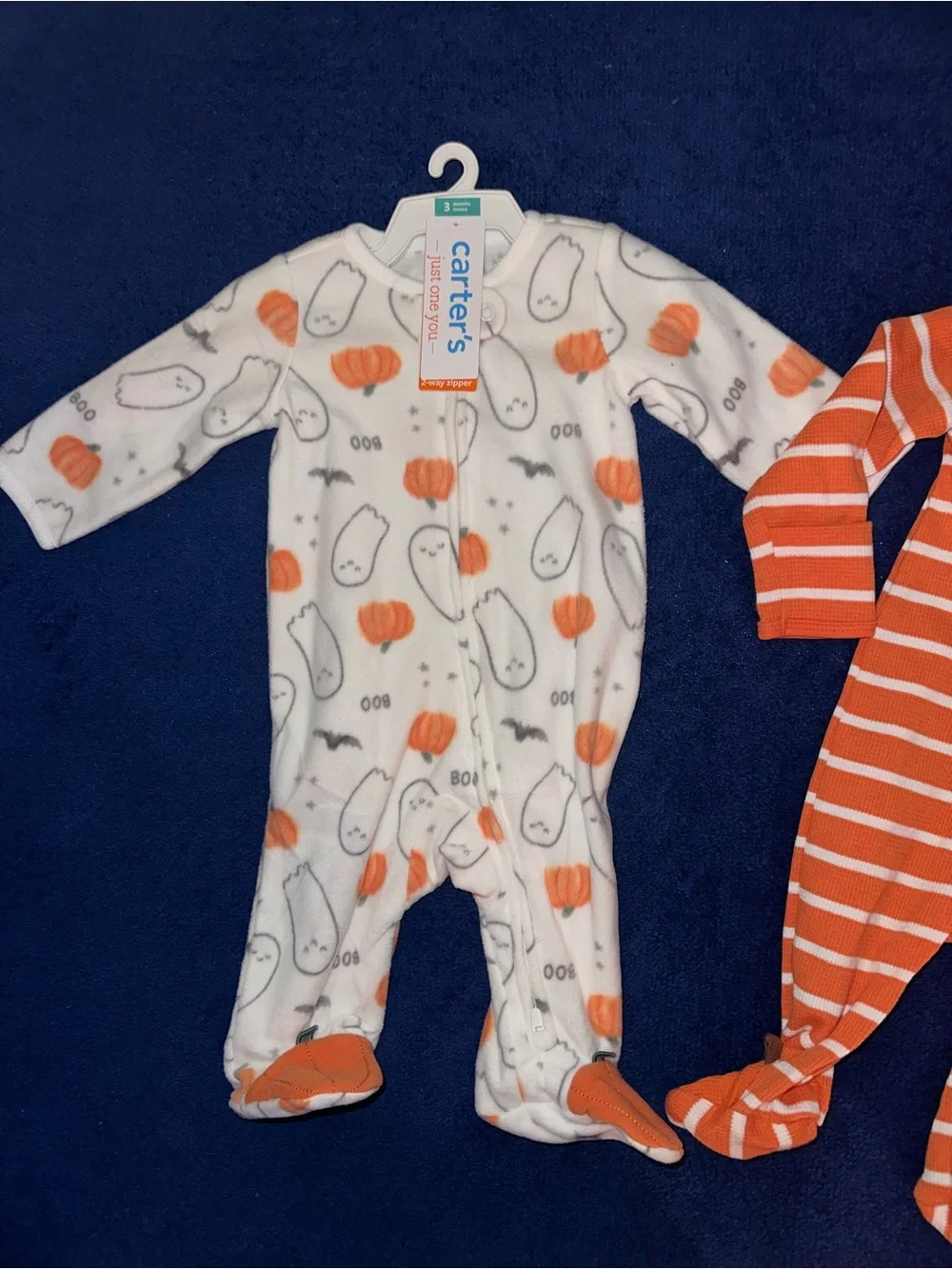 Carter’s Baby First Halloween Long Sleeve Bodysuit Footed Pajama Lot of 2 3M NWT